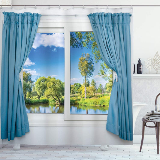 Lake View Window Garden Shower Curtain - Clover Online