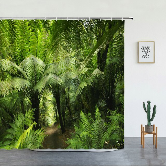 Tropical Rainforest Path Garden Shower Curtain - Clover Online