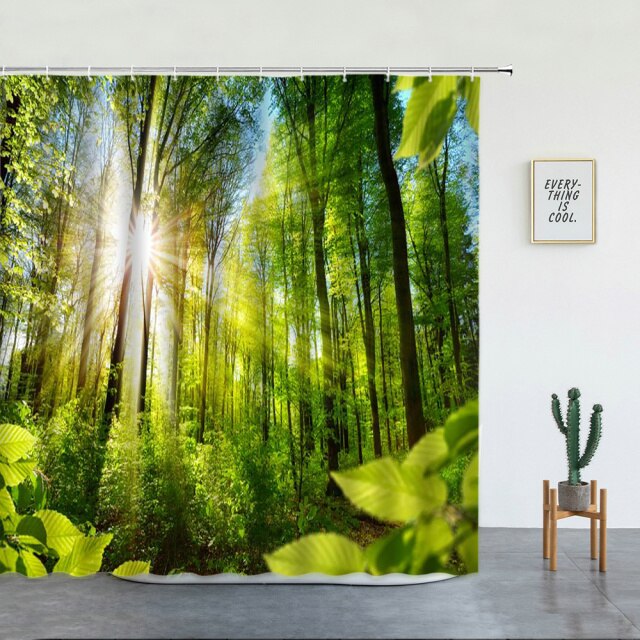 Park At Sunrise Garden Shower Curtain - Clover Online
