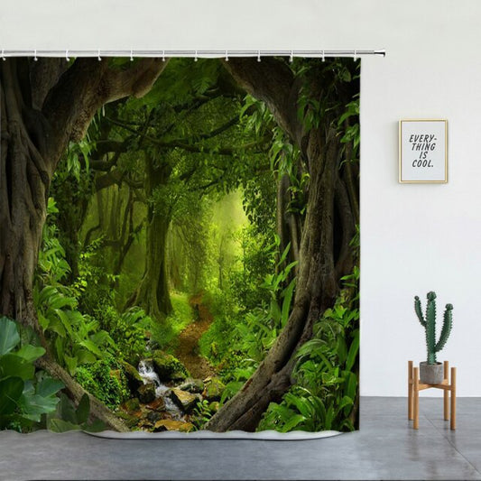Secret Woodland Walk Garden Shower Curtain - Clover Online