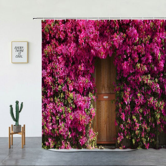 Hidden Door With Climbing Flowers Garden Shower Curtain - Clover Online