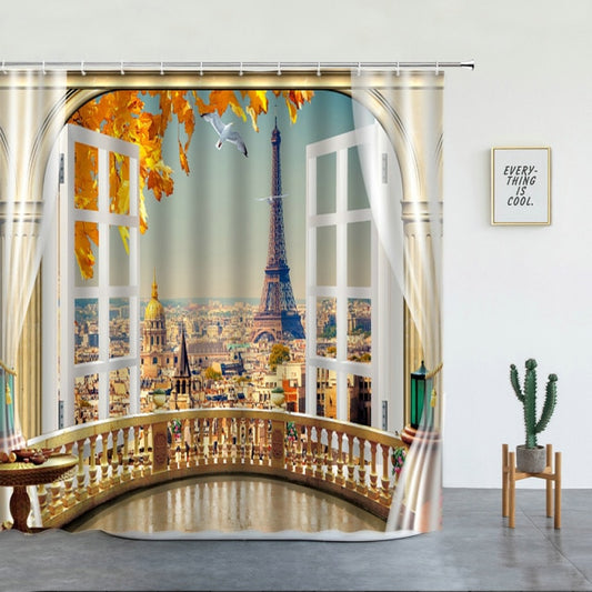 Paris Balcony View Garden Shower Curtain - Clover Online