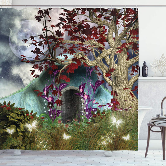 Magic Tree With Secret Cave Garden Shower Curtain - Clover Online