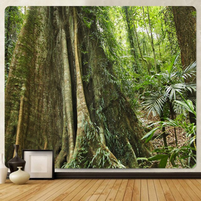 Green Forest Trees Garden Tapestry - Clover Online