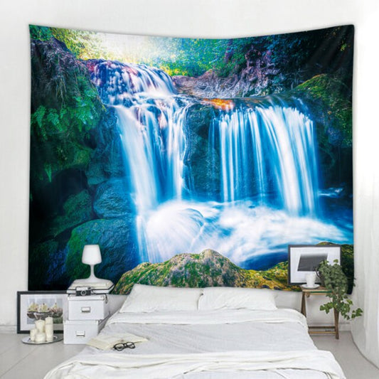 Crashing Forest Waterfall Garden Tapestry - Clover Online