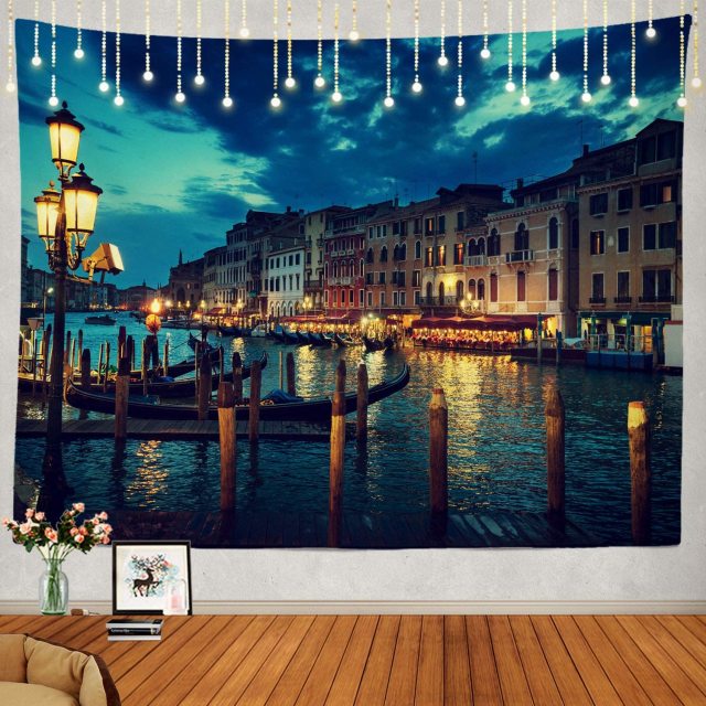 Harbour At Night Garden Tapestry - Clover Online