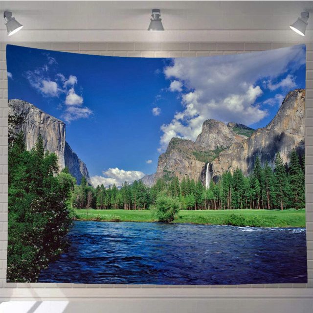 Lake With Forest And Mountains Garden Tapestry - Clover Online