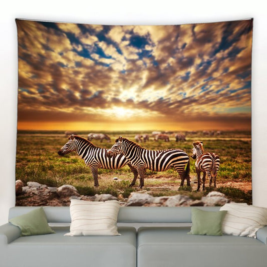 Landscape With Zebras Garden Tapestry - Clover Online