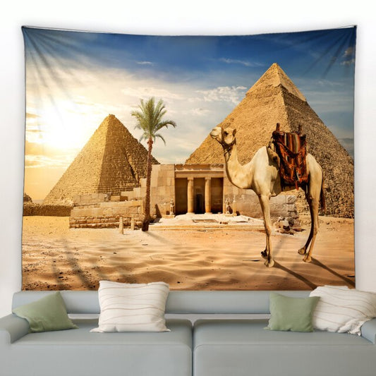 Egyptian Pyramids With Camel Garden Tapestry - Clover Online
