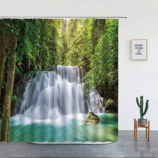 Crashing Forest Waterfall Garden Shower Curtain - Clover Online