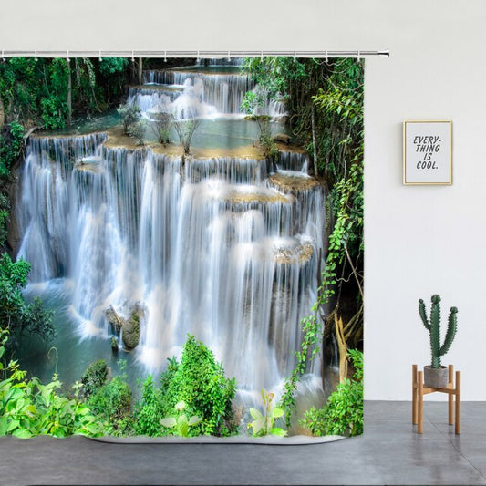 Steep Waterfall Garden Shower Curtain - Clover Online