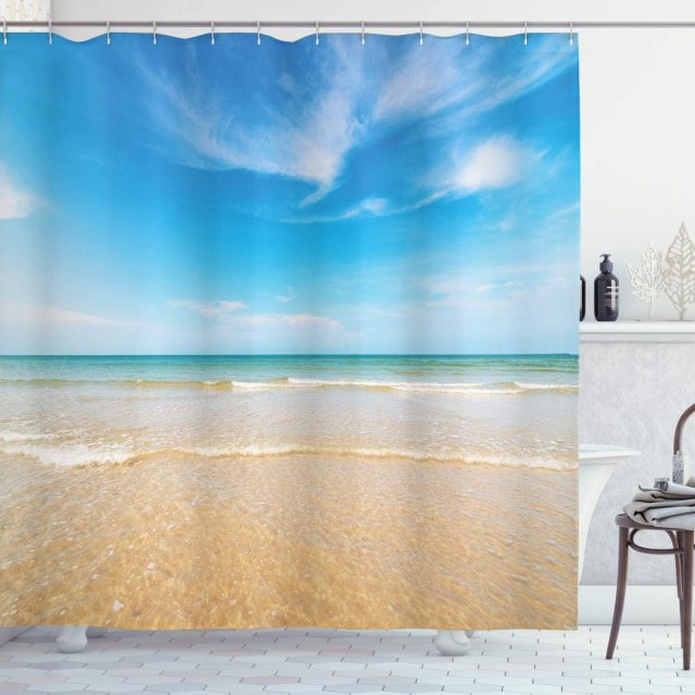 Beach With Crystal Clear Water Garden Shower Curtain - Clover Online