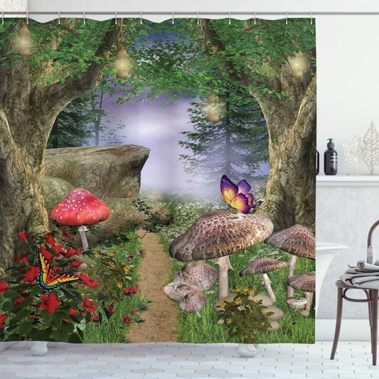 Fantasy Forest Garden Shower Curtain - Clover Online