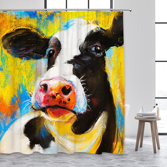 Colourful Background Cow Garden Shower Curtain - Clover Online