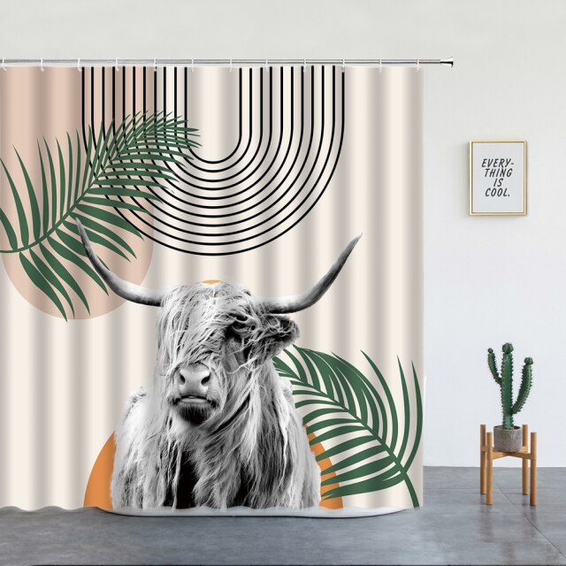 Highland Cow Garden Shower Curtain - Clover Online