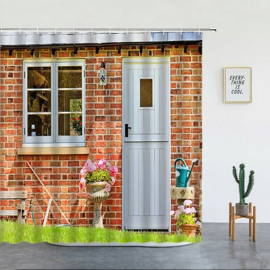 Brick Shed Garden Shower Curtain - Clover Online