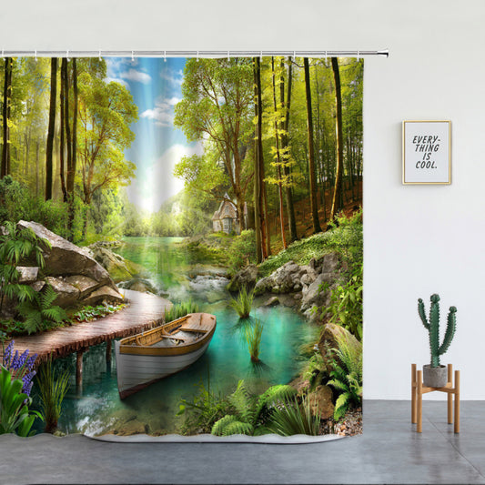 Forest Riverboat Garden Shower Curtain - Clover Online