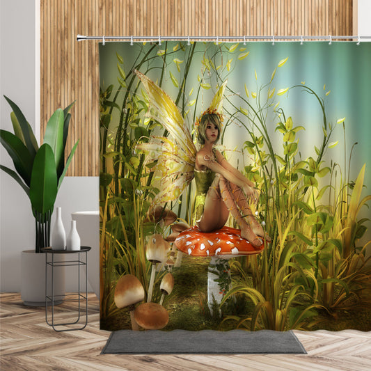 Fantasy Fairy On A Toadstool Garden Shower Curtain - Clover Online