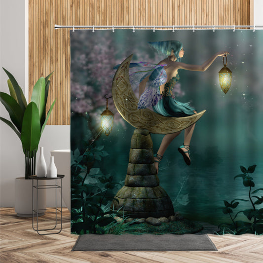 Fairy Holding A Lantern Garden Shower Curtain - Clover Online
