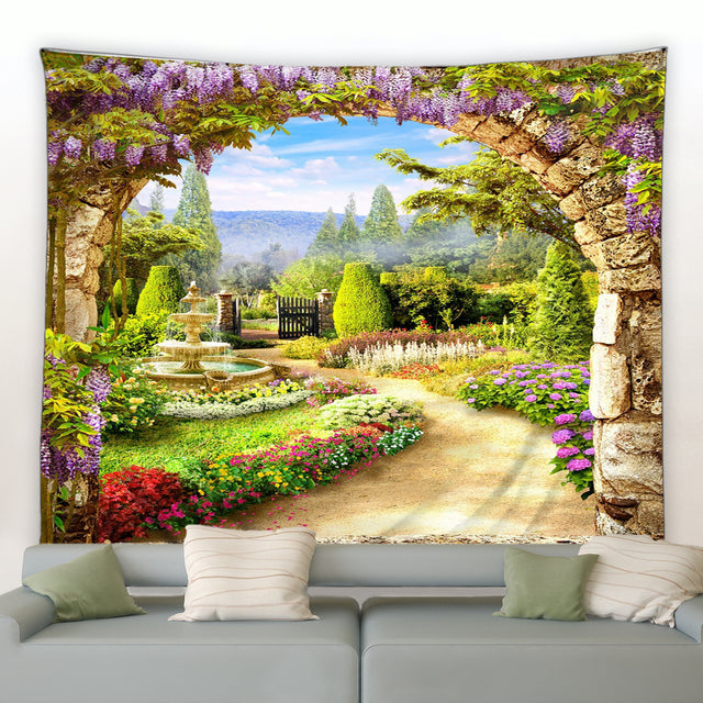 Country Garden Archway Garden Tapestry - Clover Online