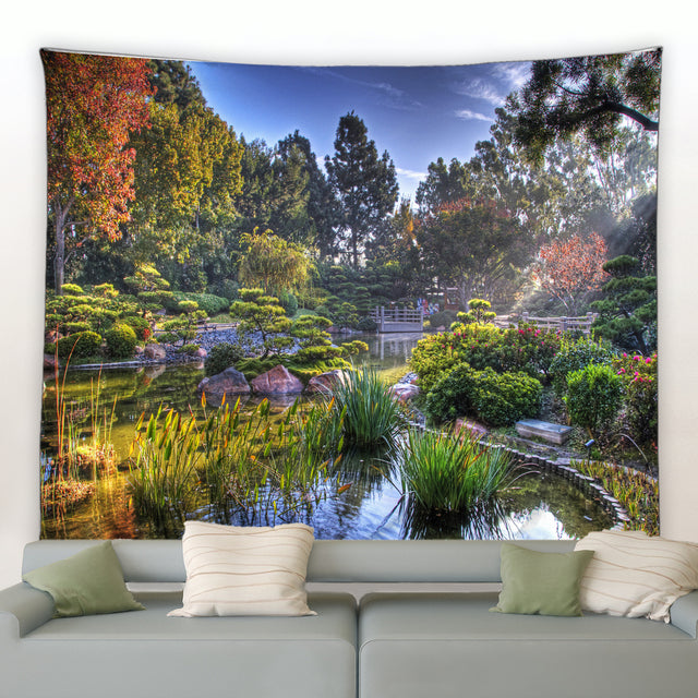 Park Garden With Pond Garden Tapestry - Clover Online