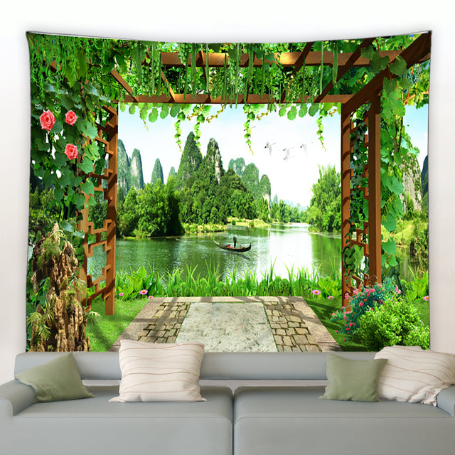 Archway View To Lake Garden Tapestry - Clover Online