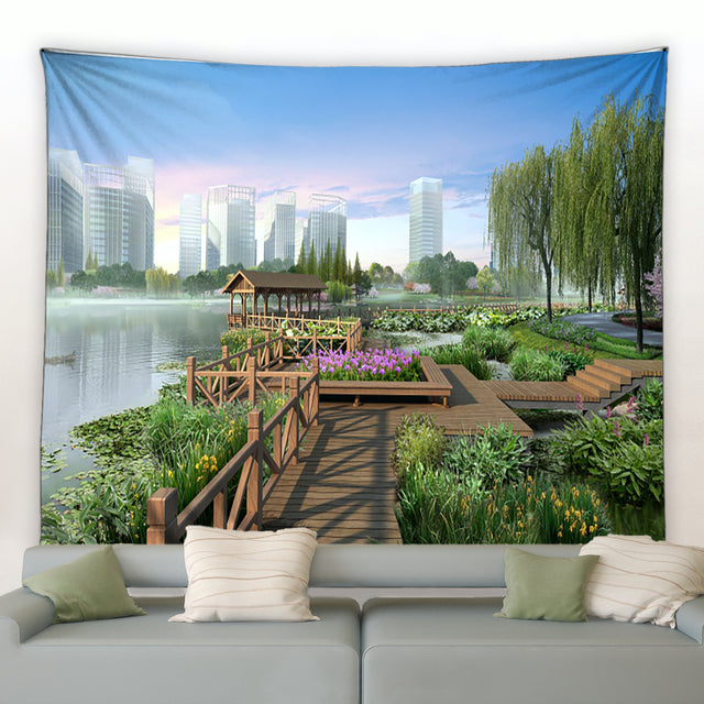 City Garden Walkway Tapestry - Clover Online