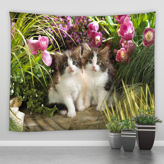 Kittens In The Garden Tapestry - Clover Online