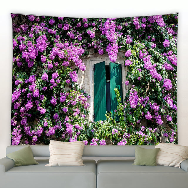 Hidden Door With Purple Climber Garden Tapestry - Clover Online