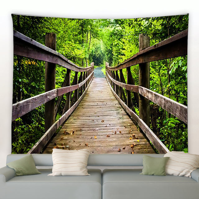 Forest Bridge Garden Tapestry - Clover Online