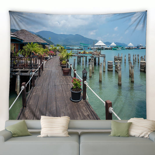 Beach Villa Walkway Garden Tapestry - Clover Online